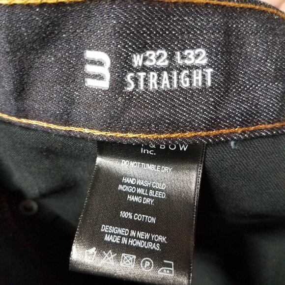 Mott and Bow Jeans Blue Mens 32x32 Straight Dark Wash Denim MB912-32-RT-RAW-9 - Picture 9 of 10